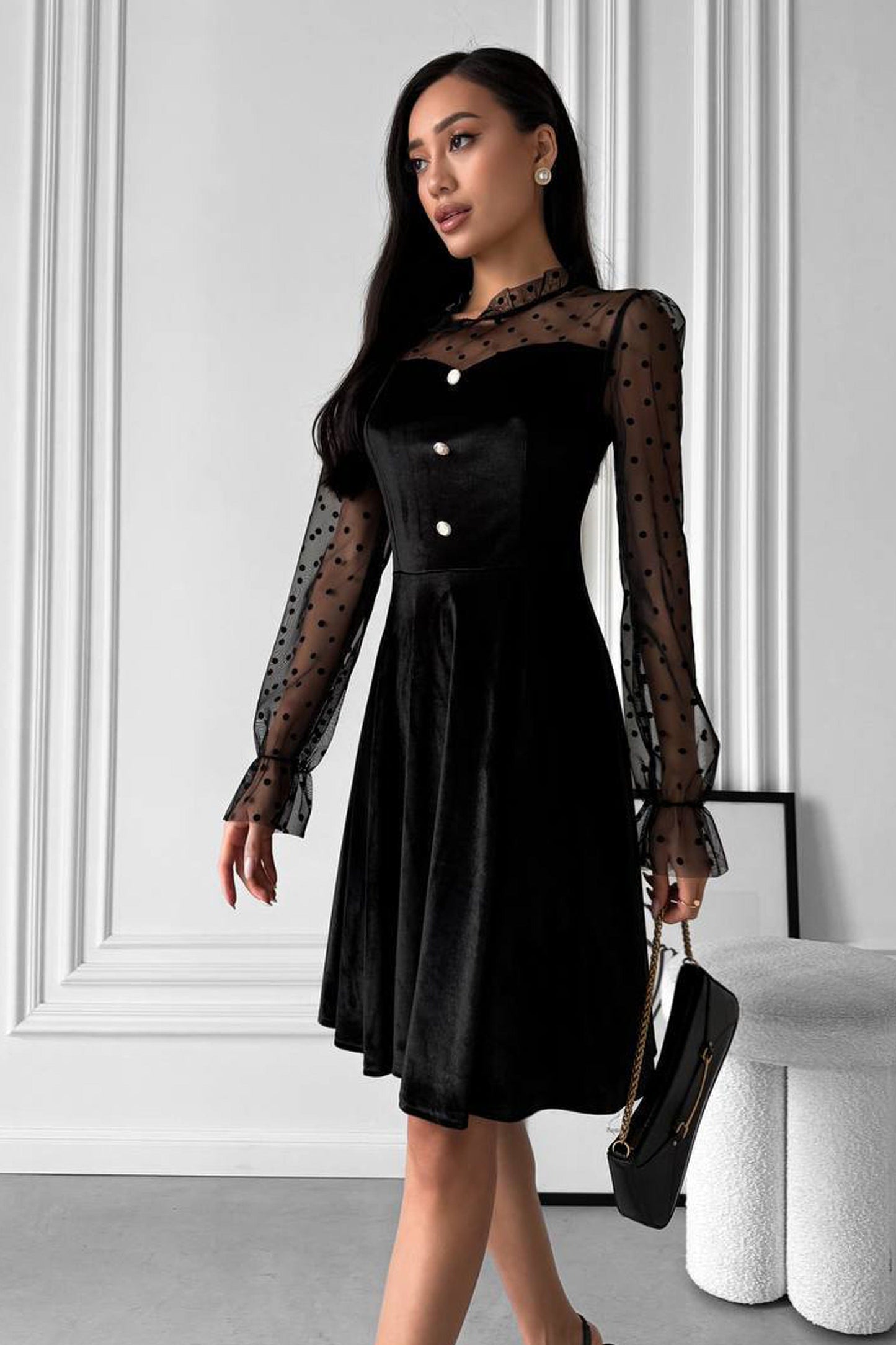 Rochie elegantă din velur Tiffany
