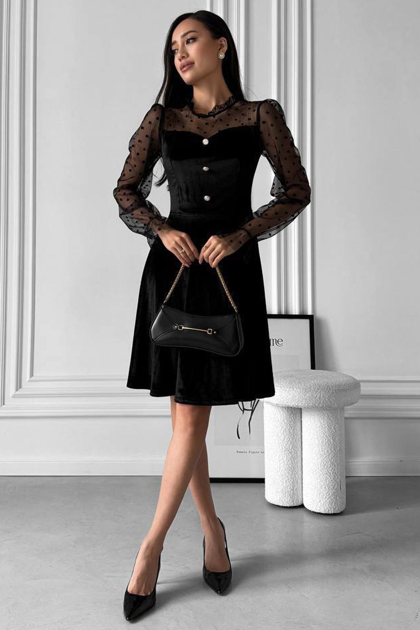Rochie elegantă din velur Tiffany