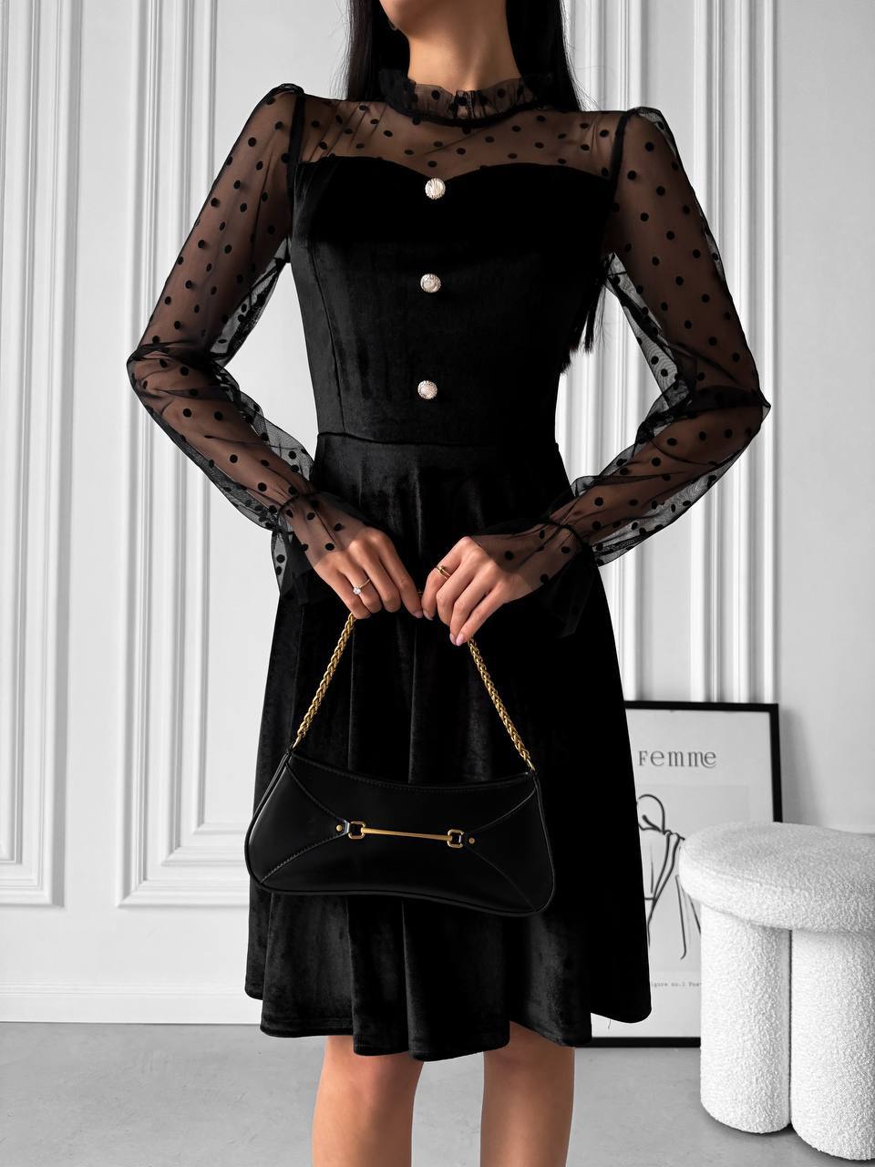 Rochie elegantă din velur Tiffany